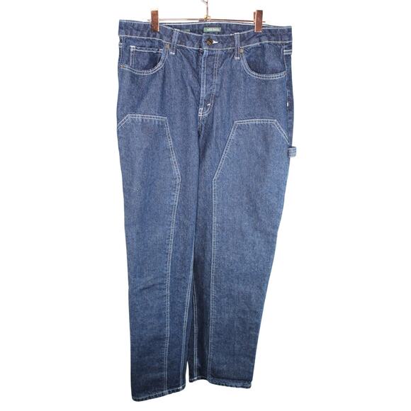 Wild Fable High Rise Straight Carpenter Coffin Dark Denim Jeans Whimsy Goth 12 - Picture 1 of 11